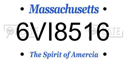 6VI8516 Massachusetts License Plate