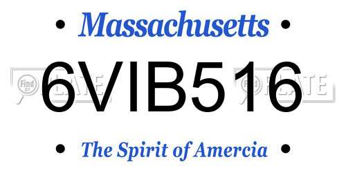 6VIB516 Massachusetts License Plate