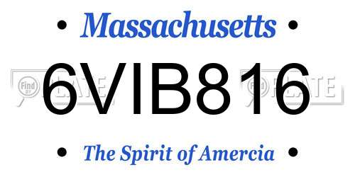 6VIB816 Massachusetts License Plate