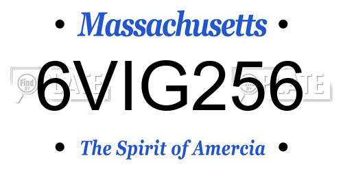 6VIG256 Massachusetts License Plate