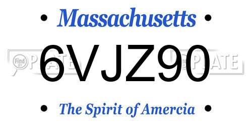 6VJZ90 Massachusetts License Plate