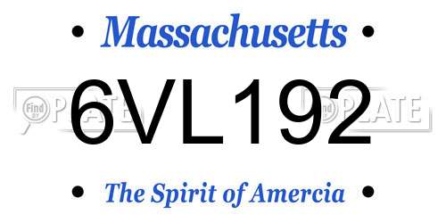 6VL192 Massachusetts License Plate