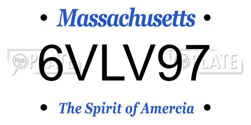 6VLV97 Massachusetts License Plate