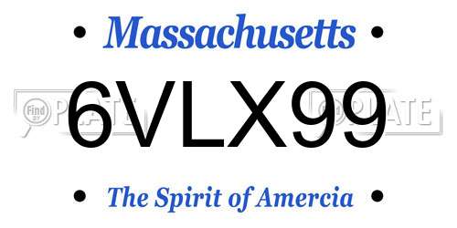 6VLX99 Massachusetts License Plate