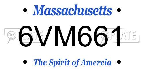 6VM661 Massachusetts License Plate