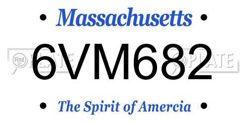 6VM682 Massachusetts License Plate