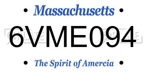 6VME094 Massachusetts License Plate