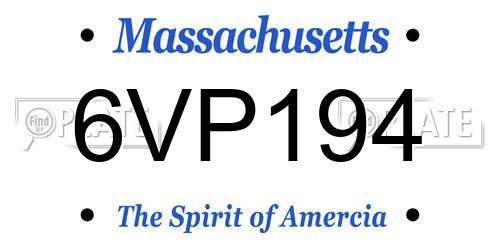6VP194 Massachusetts License Plate
