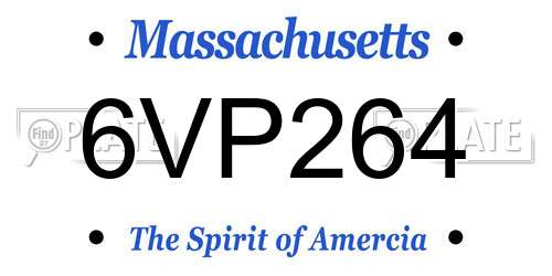 6VP264 Massachusetts License Plate