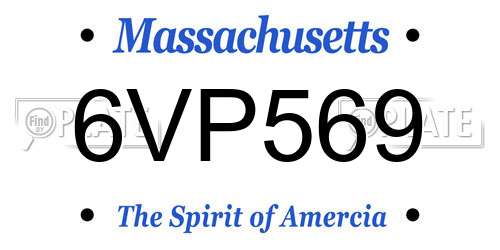 6VP569 Massachusetts License Plate