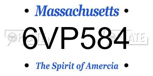 6VP584 Massachusetts License Plate