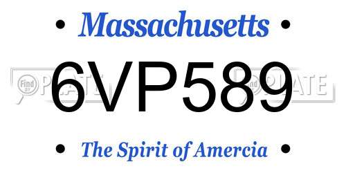 6VP589 Massachusetts License Plate