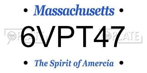 6VPT47 Massachusetts License Plate