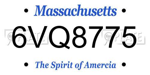 6VQ8775 Massachusetts License Plate