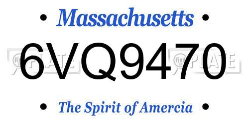 6VQ9470 Massachusetts License Plate