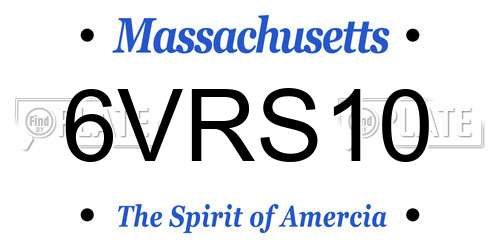 6VRS10 Massachusetts License Plate