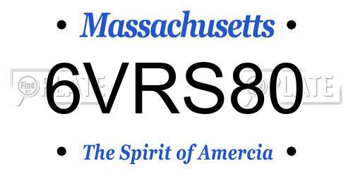 6VRS80 Massachusetts License Plate