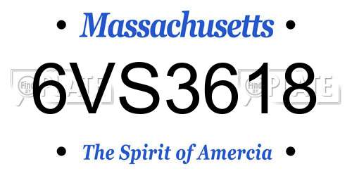 6VS3618 Massachusetts License Plate