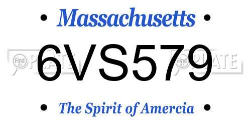 6VS579 Massachusetts License Plate
