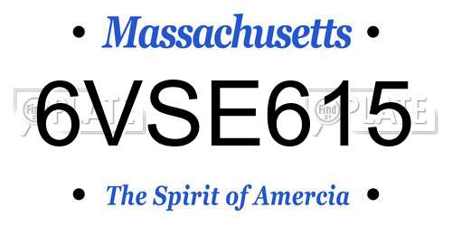 6VSE615 Massachusetts License Plate