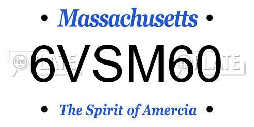 6VSM60 Massachusetts License Plate