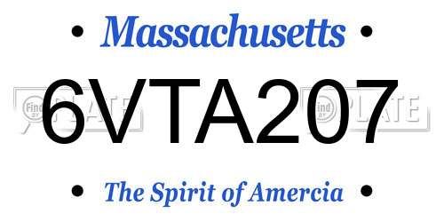 6VTA207 Massachusetts License Plate