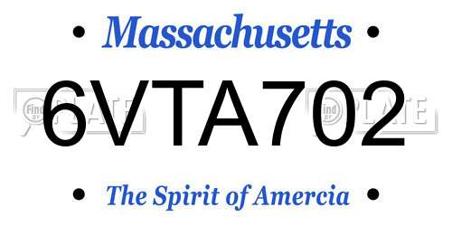 6VTA702 Massachusetts License Plate