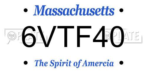 6VTF40 Massachusetts License Plate