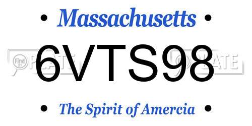6VTS98 Massachusetts License Plate