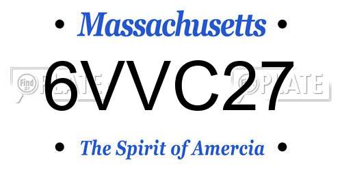 6VVC27 Massachusetts License Plate