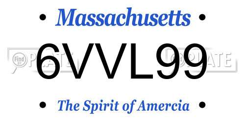 6VVL99 Massachusetts License Plate