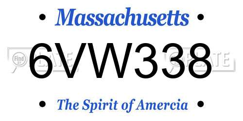 6VW338 Massachusetts License Plate
