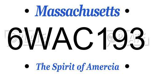 6WAC193 Massachusetts License Plate