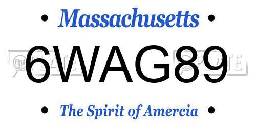 6WAG89 Massachusetts License Plate