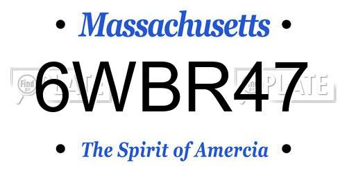 6WBR47 Massachusetts License Plate