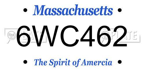 6WC462 Massachusetts License Plate