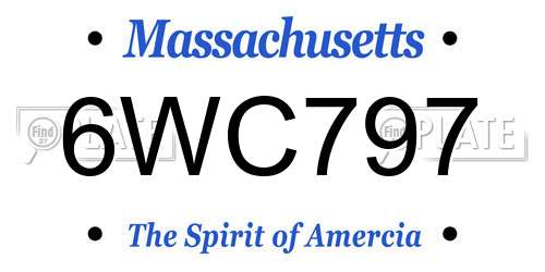 6WC797 Massachusetts License Plate