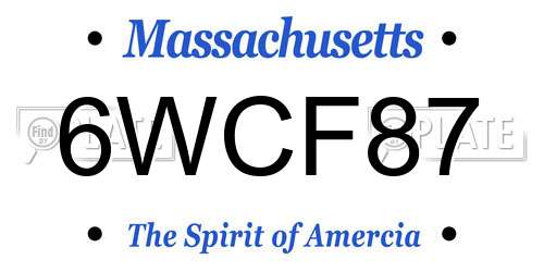 6WCF87 Massachusetts License Plate