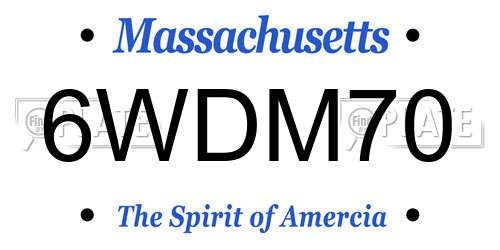 6WDM70 Massachusetts License Plate