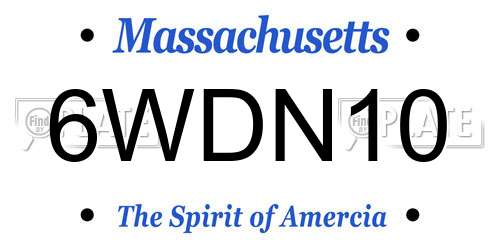 6WDN10 Massachusetts License Plate