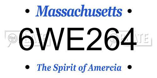 6WE264 Massachusetts License Plate