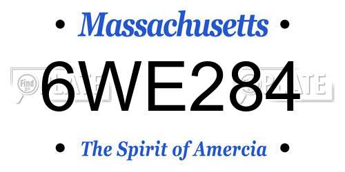 6WE284 Massachusetts License Plate