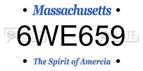 6WE659 Massachusetts License Plate
