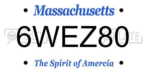 6WEZ80 Massachusetts License Plate