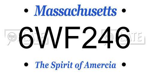 6WF246 Massachusetts License Plate