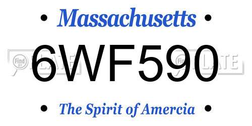 6WF590 Massachusetts License Plate