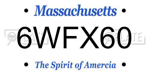 6WFX60 Massachusetts License Plate