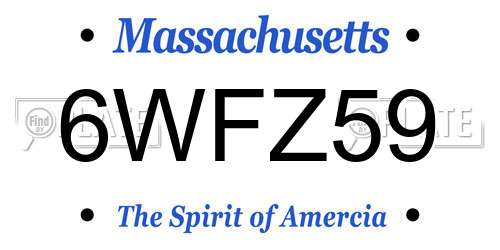 6WFZ59 Massachusetts License Plate