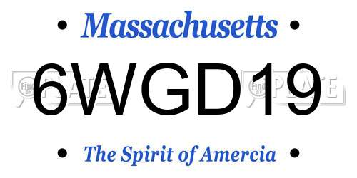 6WGD19 Massachusetts License Plate