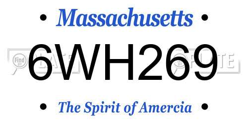 6WH269 Massachusetts License Plate